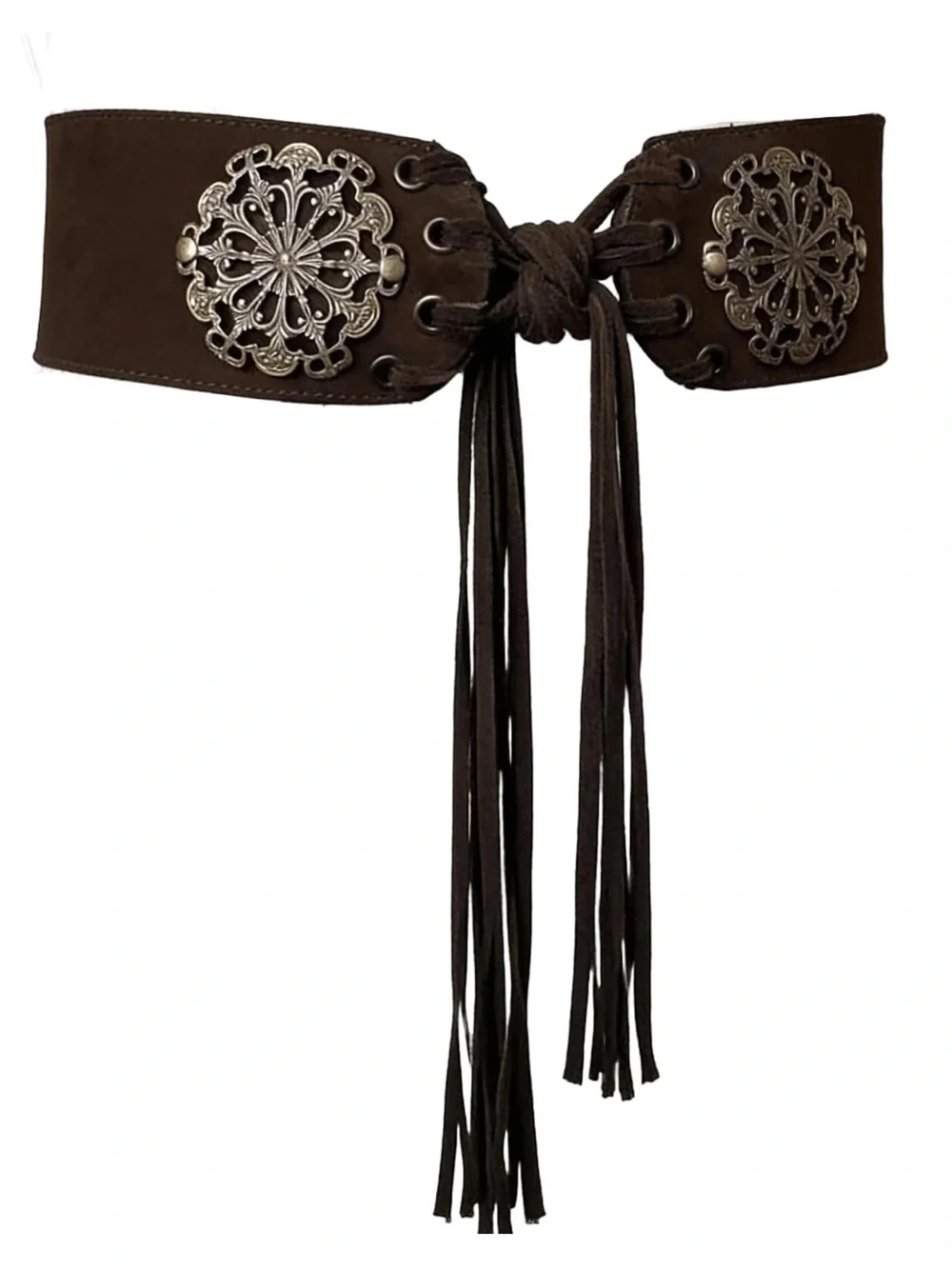 Vintage Western Suede Cinch Belt with Tassel 3.15
